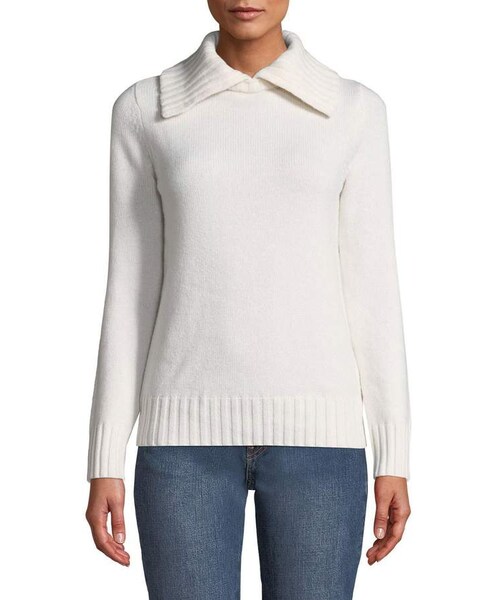 CO(シーオー)の「Co Wool-Cashmere Ribbed-Collar Sweater(ニット/セーター・レディース・White・Medium/X-large/Small/Large/X-small)」の2枚目の写真