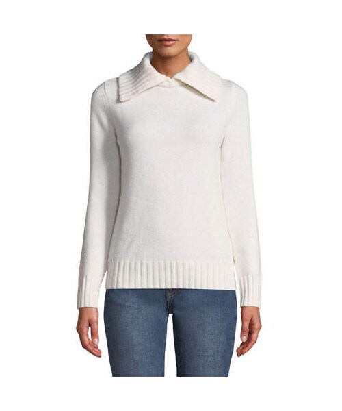 CO(シーオー)の「Co Wool-Cashmere Ribbed-Collar Sweater(ニット/セーター・レディース・White・Medium/X-large/Small/Large/X-small)」の1枚目の写真