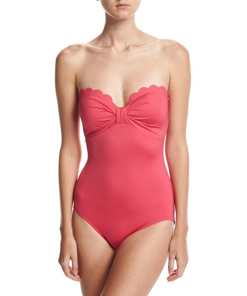 kate spade new york（ケイトスペード ニューヨーク）の「Kate Spade New York Scalloped Bandeau One-Piece Swimsuit（水着・レディース・Pink・Medium/Small/Large）」の2枚目の写真