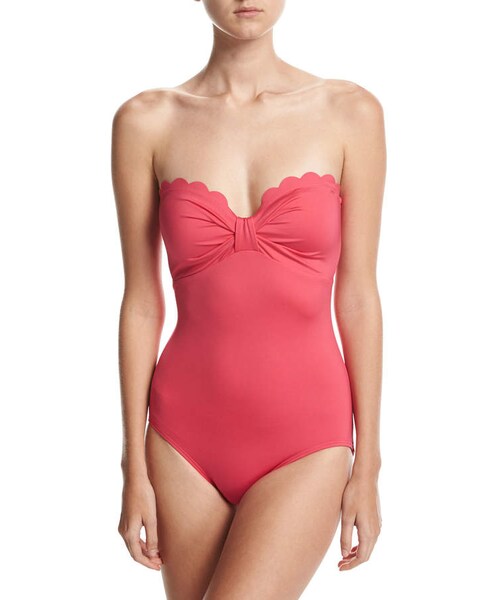 kate spade new york（ケイトスペード ニューヨーク）の「Kate Spade New York Scalloped Bandeau One-Piece Swimsuit（水着・レディース・Pink・Medium/Small/Large）」の3枚目の写真
