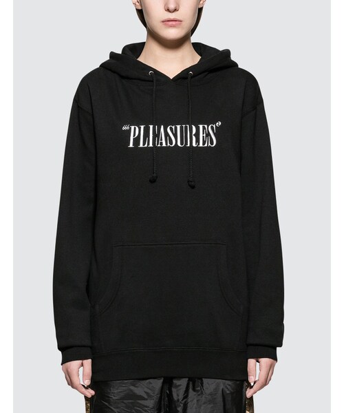 pleasures core logo hoodie