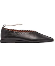 JIL SANDER | Jil Sander - Whipstiched Leather Ballet Flats - Womens - Black(シューズ)