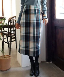 DHOLIC | 裏起毛チェックHラインスカート(スカート)