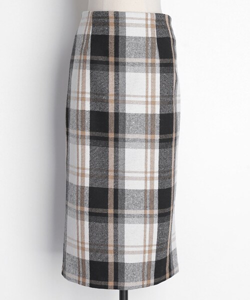 DHOLIC（ディーホリック）の「裏起毛チェックHラインスカート（スカート・レディース・グリーン/ベージュ・S/M）」の2枚目の写真