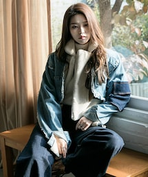 DINT | ポケットポイントデニムムートンジャケット(デニムジャケット)