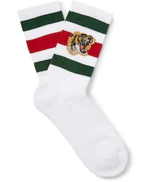 GUCCI | Gucci Appliquéd Stretch Cotton-Blend Socks(ソックス/靴下)