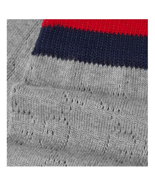 GUCCI(グッチ)の「Gucci Striped Logo-Jacquard Cotton-Blend Socks(ソックス/靴下・メンズ・Gray・M/L)」の3枚目の写真