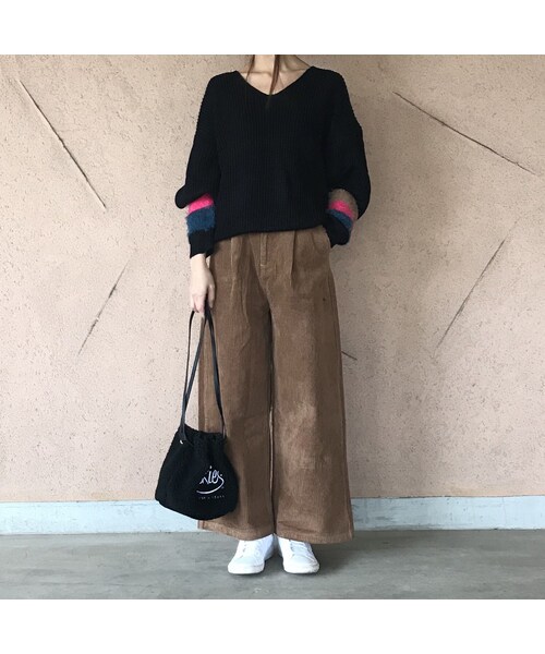 copine（コピン）の「コーデュロイハイウエストワイドパンツ（4color）【クリックポスト対象商品】（その他パンツ・レディース・その他）」の3枚目の写真
