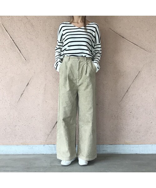 copine（コピン）の「コーデュロイハイウエストワイドパンツ（4color）【クリックポスト対象商品】（その他パンツ・レディース・その他）」の6枚目の写真