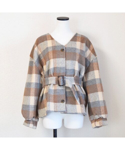 no brand（ノーブランド）の「[ RE-ARRIVAL ] カラーチェックウールブルゾン（ブルゾン・レディース・その他）」の11枚目の写真