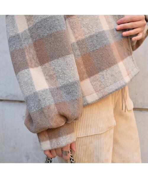 no brand（ノーブランド）の「[ RE-ARRIVAL ] カラーチェックウールブルゾン（ブルゾン・レディース・その他）」の7枚目の写真