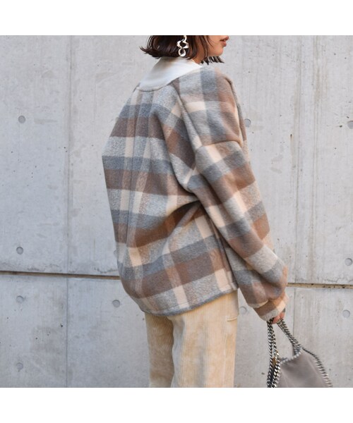 no brand（ノーブランド）の「[ RE-ARRIVAL ] カラーチェックウールブルゾン（ブルゾン・レディース・その他）」の6枚目の写真