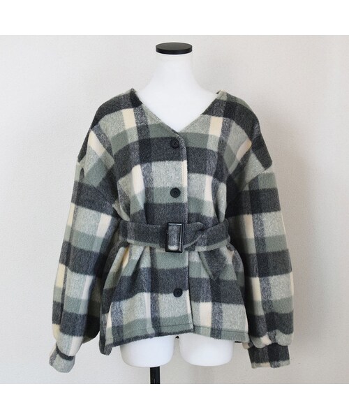 no brand（ノーブランド）の「[ RE-ARRIVAL ] カラーチェックウールブルゾン（ブルゾン・レディース・その他）」の13枚目の写真