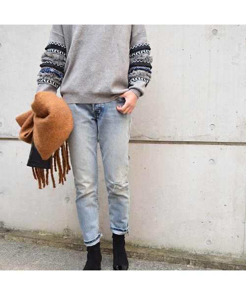 no brand（ノーブランド）の「[ RE-ARRIVAL ]デザインスリーブKNIT（ニット/セーター・レディース・その他）」の2枚目の写真