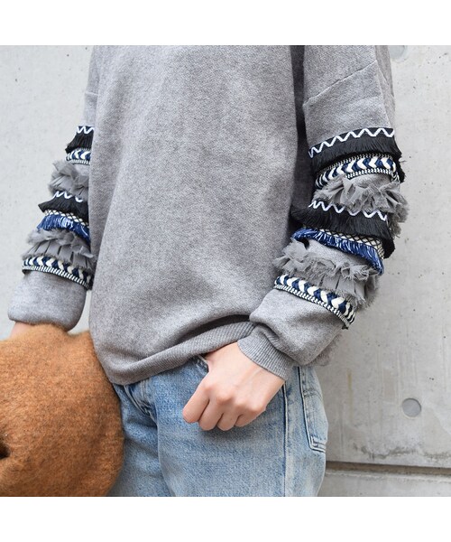 no brand（ノーブランド）の「[ RE-ARRIVAL ]デザインスリーブKNIT（ニット/セーター・レディース・その他）」の4枚目の写真