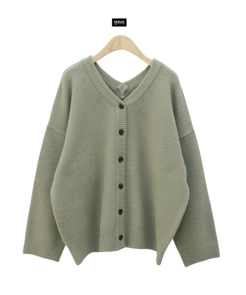 Dailyabout(デイリーアバウト)の「Vネックルーズカーディガン(カーディガン/ボレロ・レディース・ピンク/ベージュ/グリーン/ブラック・FREE)」の4枚目の写真