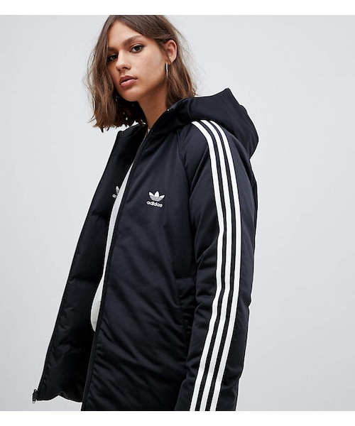 adidas originals down filled parka coat in black