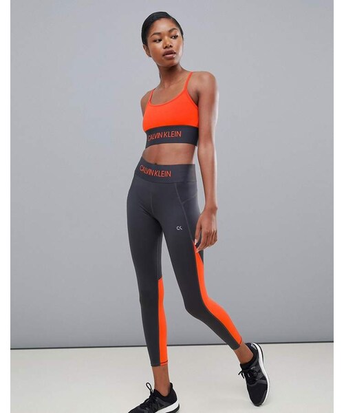 Calvin Klein,Calvin Klein Performance modular leggings in orange - WEAR