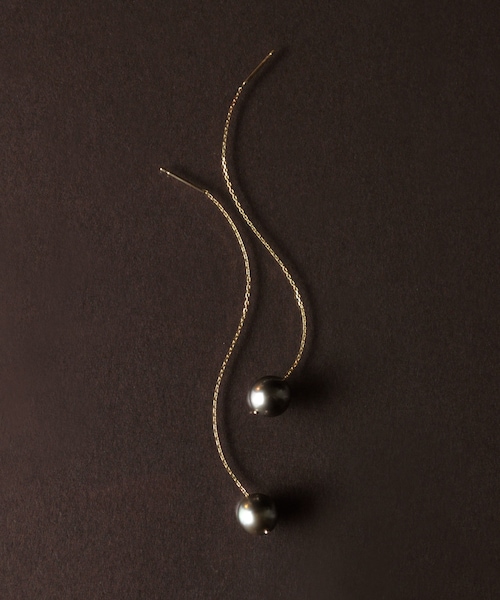 anq.（アンク）の「【anq.】K10・一粒タヒチパール ロングチェーン 