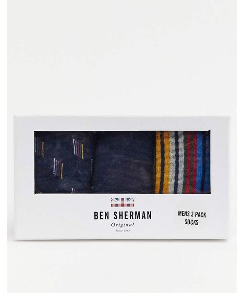 Ben Sherman（ベンシャーマン）の「Ben Sherman 3 pack socks in gift box（ソックス/靴下）」 WEAR