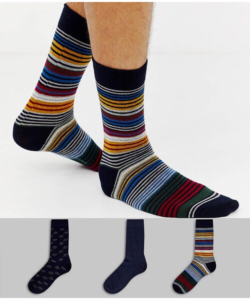 Ben Sherman（ベンシャーマン）の「Ben Sherman 3 pack socks in gift box（ソックス/靴下）」 WEAR
