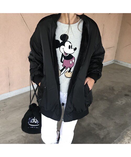 copine（コピン）の「ビッグシルエット！リバーシブルボア・MA1ブルゾン（3color）（ブルゾン・レディース・その他）」の2枚目の写真