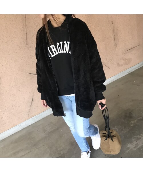 copine（コピン）の「ビッグシルエット！リバーシブルボア・MA1ブルゾン（3color）（ブルゾン・レディース・その他）」の9枚目の写真