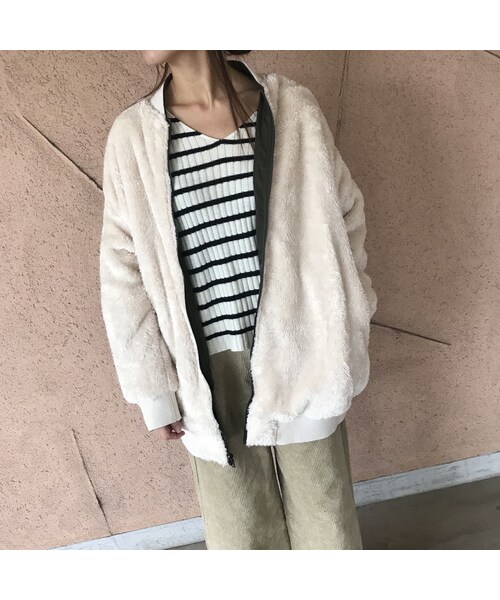 copine（コピン）の「ビッグシルエット！リバーシブルボア・MA1ブルゾン（3color）（ブルゾン・レディース・その他）」の6枚目の写真