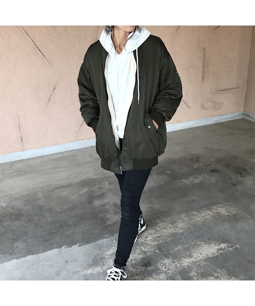 copine（コピン）の「ビッグシルエット！リバーシブルボア・MA1ブルゾン（3color）（ブルゾン・レディース・その他）」の5枚目の写真