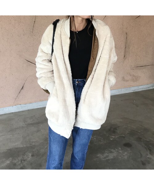 copine（コピン）の「ビッグシルエット！リバーシブルボア・MA1ブルゾン（3color）（ブルゾン・レディース・その他）」の15枚目の写真