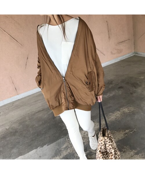 copine（コピン）の「ビッグシルエット！リバーシブルボア・MA1ブルゾン（3color）（ブルゾン・レディース・その他）」の3枚目の写真