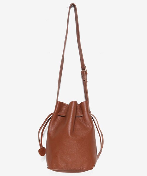 DHOLIC(ディーホリック)の「本革シンプル巾着バッグ(ショルダーバッグ・レディース・ブラック/グレー/レッド/ブラウン・FREE)」の3枚目の写真