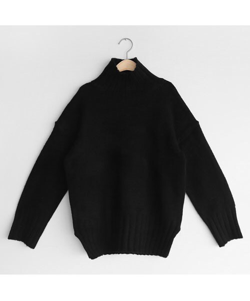 DHOLIC（ディーホリック）の「リブヘムハイネックニット（ニット/セーター・レディース・ホワイト/ベージュ/ピンク/ブラック/ブルー・FREE）」の2枚目の写真