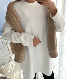 DHOLIC | 裏起毛ラウンドネックTシャツ(Tシャツ/カットソー)