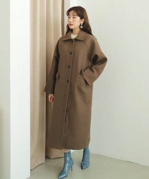 DHOLIC（ディーホリック）の「ラグランスリーブボクシーロングコート（その他アウター・レディース・グリーン/ブラウン/その他/グレー/ブラック・FREE）」の5枚目の写真