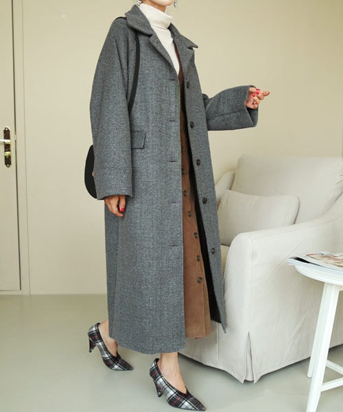 DHOLIC（ディーホリック）の「ラグランスリーブボクシーロングコート（その他アウター・レディース・グリーン/ブラウン/その他/グレー/ブラック・FREE）」の3枚目の写真