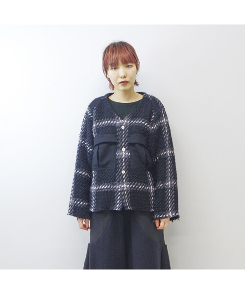 STORES.jp(ストアーズドットジェーピー)の「KONYA / Robin Cardigan / check black(その他アウター・メンズ・その他)」の1枚目の写真