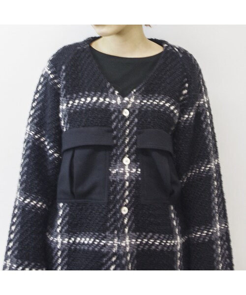 STORES.jp(ストアーズドットジェーピー)の「KONYA / Robin Cardigan / check black(その他アウター・メンズ・その他)」の3枚目の写真