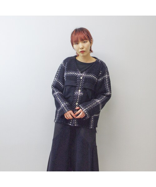 STORES.jp(ストアーズドットジェーピー)の「KONYA / Robin Cardigan / check black(その他アウター・メンズ・その他)」の2枚目の写真