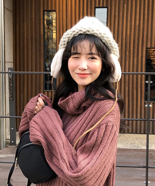 DHOLIC（ディーホリック）の「ファーイヤーマフニット帽（ニット