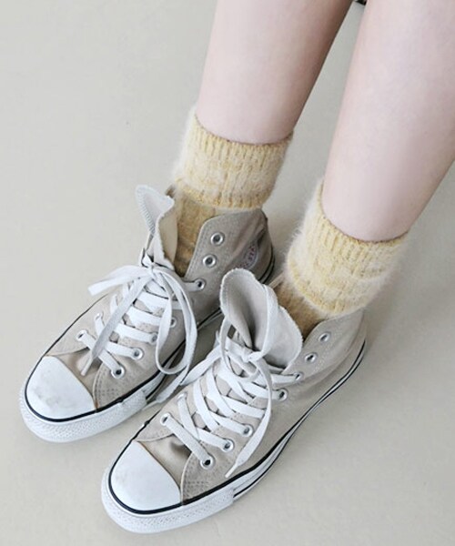 DHOLIC（ディーホリック）の「ソフトアンゴラ混ソックス（ソックス/靴下・レディース・ホワイト/グレー/イエロー/ブラック/ベージュ/ピンク・FREE）」の5枚目の写真