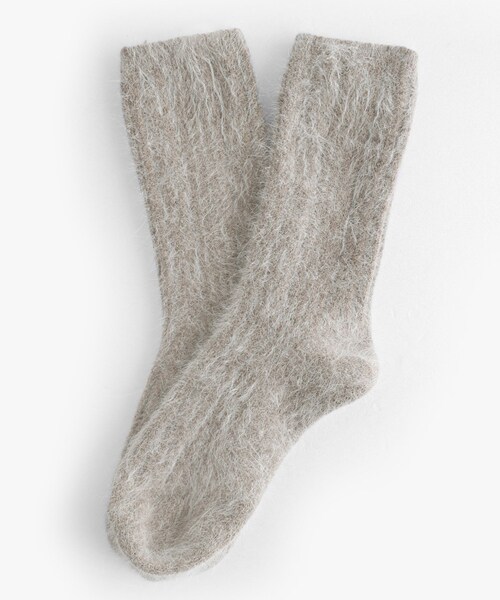 DHOLIC（ディーホリック）の「ソフトアンゴラ混ソックス（ソックス/靴下・レディース・ホワイト/グレー/イエロー/ブラック/ベージュ/ピンク・FREE）」の4枚目の写真