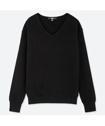 UNIQLO | コットンカシミヤVネックセーター（長袖）(ニット/セーター)
