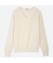 UNIQLO | コットンカシミヤVネックセーター（長袖）(ニット/セーター)