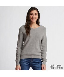 UNIQLO | コットンカシミヤVネックセーター（長袖）(ニット/セーター)