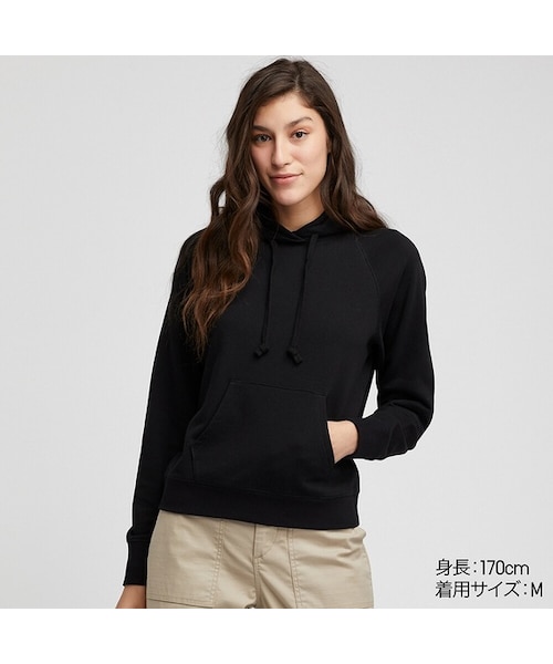 UNIQLO（ユニクロ）の「スウェットプルパーカ（長袖）（パーカー・レディース・OFF WHITE 01/BLACK 09/BLUE 63/DARK GRAY 08/GRAY 06/RED 13・XS/M/3XL/L/S/XXL/XL）」の2枚目の写真