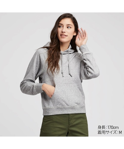 UNIQLO（ユニクロ）の「スウェットプルパーカ（長袖）（パーカー・レディース・OFF WHITE 01/BLACK 09/BLUE 63/DARK GRAY 08/GRAY 06/RED 13・XS/M/3XL/L/S/XXL/XL）」の4枚目の写真