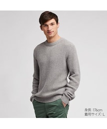 UNIQLO | ミドルゲージアゼクルーネックセーター（長袖）(ニット/セーター)