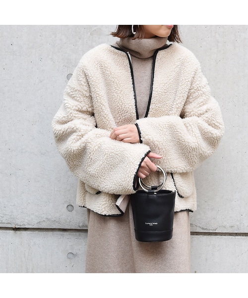 no brand（ノーブランド）の「[ RE-ARRIVAL ]パイピングボアブルゾン（ブルゾン・レディース・その他）」の7枚目の写真