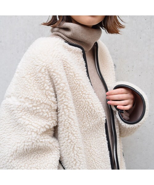 no brand（ノーブランド）の「[ RE-ARRIVAL ]パイピングボアブルゾン（ブルゾン・レディース・その他）」の5枚目の写真